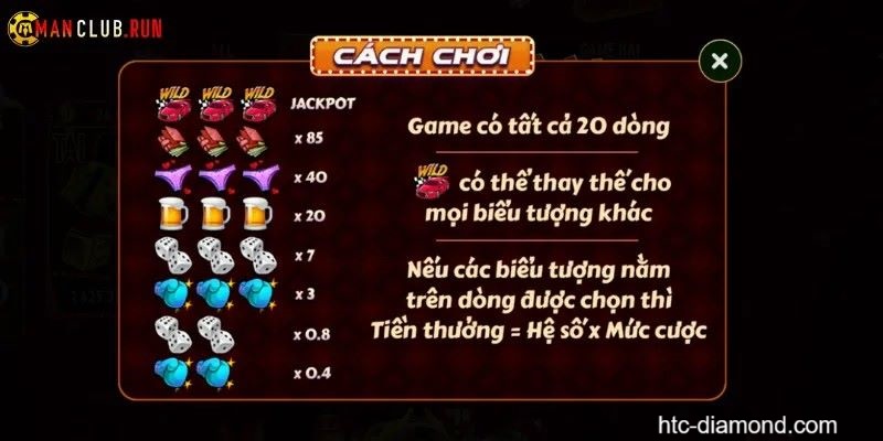 Hướng dẫn chơi Man Slots Nổ Hũ tại Manvip